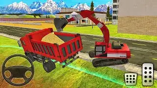 Heavy Excavator Loading Dump Truck With Sand - Construction Simulator 2020 - Android Gameplay