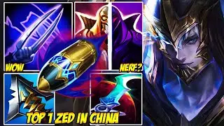 WILD RIFT CHINA TOP 1 ZED - ZED IS JUST BUILT DIFFERENT(UNKILLABLE)