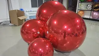 beautiful event decorations big shiny Red Giant inflatable mirror ornament ball / spheres /balloons
