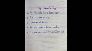 5 Lines Essay On My Favourite Toy | 5 Easy Sentences About My Favourite Toy 🧸 | Handwriting ✍️