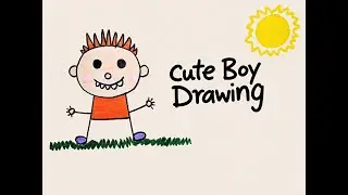 Easy Cute Boy Drawing Using Shapes | Simple Drawing for Kids & Preschoolers