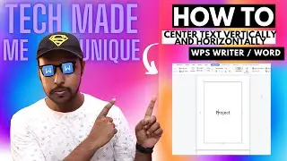 Как выровнять текст по центру страницы в wps office writer | Центрировать текст в wps office writer