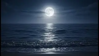 Full Moon Night Ocean Waves for Sleep, Anxiety & Overthinking
