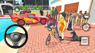 🥰Spiderman Monster Mc Queen Car 🦚Thung Thung & Scary Teacher Fight 🥰Modified Police Car Showroom🎉