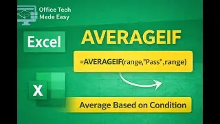 Excel AVERAGEIF Function Explained | Calculate Average by Condition