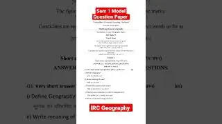 V.B.U sem 1  model question paper IRC Geography