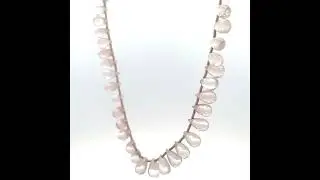 Natural Rose Quartz Briolette Drop Gemstone Necklace Jewelry