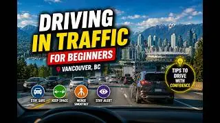 Driving lesson for beginners in Canada - Driving on a main road in traffic #drivinglessons #driving