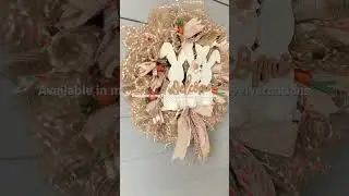 Easter rustic bunny mesh wreath