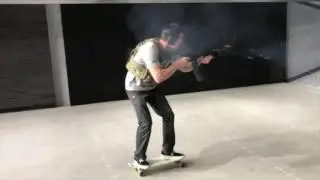 Skateboarding With a Machine Gun
