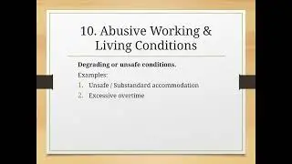 Eleven Indicators of Forced Labour  An ILO Program Overview  1. 2