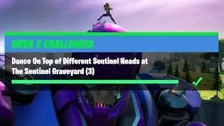 Fortnite - Week 2 Challenges - Dance on top of different Sentinel heads at the Sentinel Graveyard