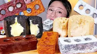 연탄식빵 벽돌빵🧱 디저트 먹방 Dessert Mukbang | Brick Briquette bread | 煉瓦煉炭食パン