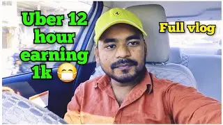 Uber, Ola 12 hour earning full vlog.Sunday market down.