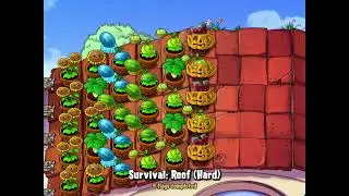 Survival: Roof (Hard) - Plants vs. Zombies Walkthrough (PC)