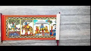 5 feet Rajasthan PHAD Art of kishan ji...  #rajasthan #phad #art #krishna