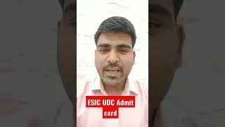 ESIC UDC MAIN EXAM/Exam Date 2022😃