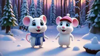 Three Marshmallow Mice Skate on Ice | Fun Winter Nursery Rhyme for Kids | Playful Seasonal Song