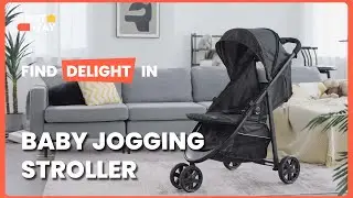 COSTWAY - Baby Jogging Stroller with Adjustable Canopy for Newborn 🎀BC10045US #costway #review