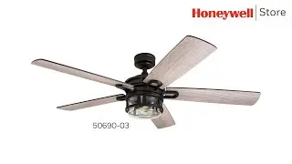 Honeywell Bontera Craftsman Matte Black LED Remote Control Ceiling Fan - (50690-03)