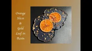 Дольки апельсина из смолы с позолотой