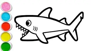 How To Draw Shark Drawing Painting Coloring For kids And Toddlers Easy Kids Arts 