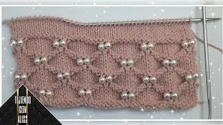Punto antrax con perlas tejido a dos agujas o palitos  - #114 - Alisson Aldave