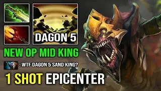 WTF 1 Shot Epicenter Solo Mid Sand King Instant Burst LEVEL 5 Dagon EZ Counter Everyone Dota 2