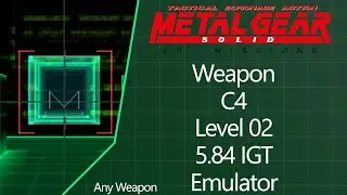 MGS: VR Missions | PS1 Emulator | Weapon | C4 | Level 02 | AW | 5.84 IGT