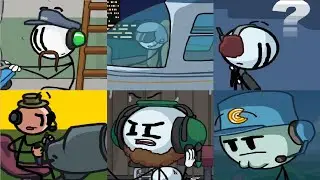 The Henry Stickmin Collection: All Minor Characters with Headsets' Scenes (Excluding Burt Curtis)