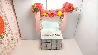 |Handmade Mini Dressing Table made out of Waste Materials| (Matchbox)