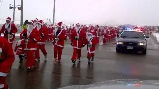 Santa running from Police