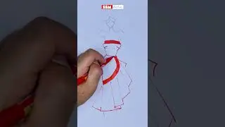 Fashion Sketch | Elegant Evening Dress Design with Bold Accents &ndash; SSM Fashion