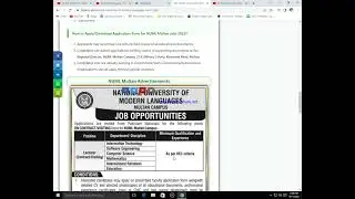 NUML Multan Campus Jobs 2022 &ndash; Download Employment Form
