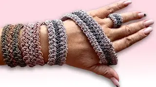 PULSERA DE CORDONES RUMANOS ENLAZADOS  - ESTILO Y ELEGANCIA A CROCHET