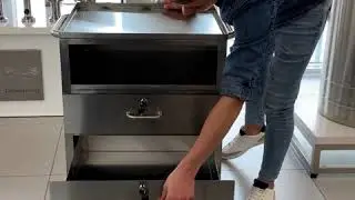 Inox Plus - Cărucior cu 3 sertare glisante (cu cheie)
