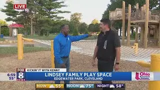 Kenny explores the brand new 'Lindsey Family Play Space' at Edgewater Park