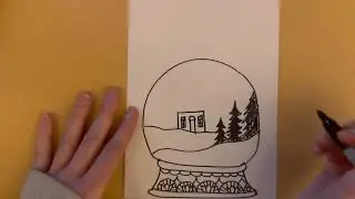 Easy snow globe art sub lesson plan