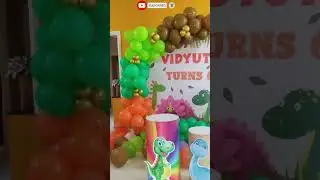 Simple Dinosaur Birthday Decoration at home  | Easy DIY Decor Ideas ❤️ #shorts #shortvideo #trending
