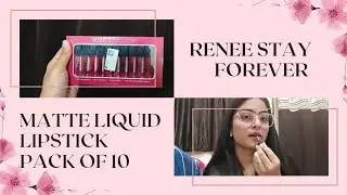 Renee 10-in-1 Matte Lipstick Set Review | Smudge Test + All Shades on Indian Skin