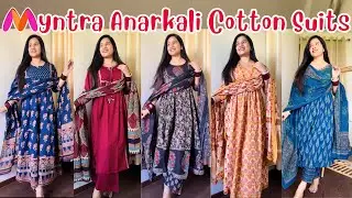 Myntra Anarkali Cotton Kurta Set Haul || Myntra Anarkali Suits Haul || Anarkali Kurta Set 🌸