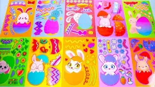[ToyASMR] Satisfying with Sticker Book Dress Up EASTER BUNNY EGGS | Kawaii Cute Sticker