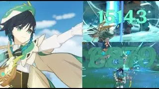 Venti Lv80 SOLO Damage Showcase - Great MAIN DPS? Genshin Impact Venti Main DPS Damage Test