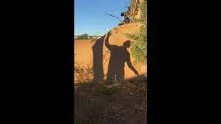 George s shadow w Handel &mdash; on his adobe garden wall - George Wright -Shadow President