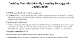 Deciding Your Multi-Family Investing Strategy with David Lindahl