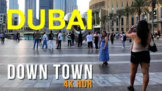 Downtown Dubai 4K HDR | Daytime Walk Around Burj Khalifa & Dubai Mall | Walking Tour-W