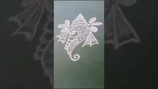 ✨Small Easy Shank Rangoli Design #shortsfeed #shorts #muggulu#rangoli #alpona #kolams #easyrangoli