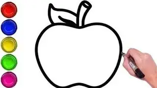 How to Draw cute Apple Drawing, Painting and Coloring for kids & toddlers_ Child #kidsstudyarts1983