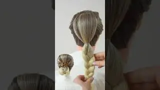 Cute bun for long hair #hairstyle #hairtutorial #shortvideo #viralvideo