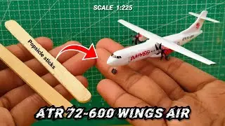 Как сделать миниатюрный самолет ATR 72-600 WINGS AIR | из палочек от мороженого
